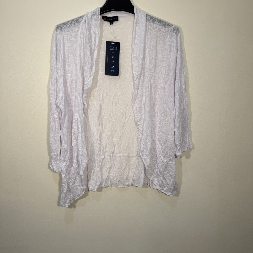 Carine Open Cardigan White XL Lightweight Stretch Sweater‎ NEW Cover Up